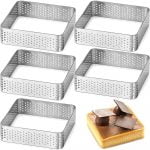 Narkalıp Kare Delikli Tart Kalıbı 5 Li  Çap 8çm NRT-061