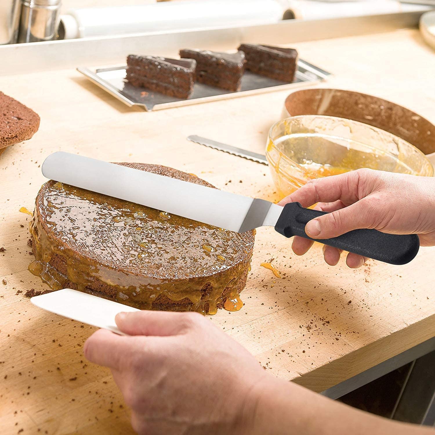 egikb4 Narkalıp Eğik Pasta Sıvama Spatula Bıçağı Orta Boy no-2 NRT-120 - Görsel 4