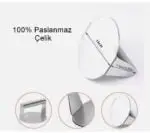 Narkalıp Yuvarlak Ahşap Saplı Paslanmaz Çelik Hamburger Et Presi14cm NAR-200 - Görsel 3